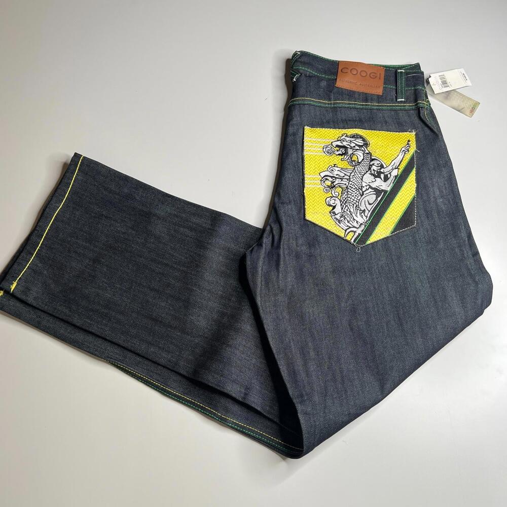 Coogi Jeans Men’s 36x34 Blue Denim Dragon Embroidered Pockets Authentic Australi